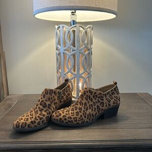 Leopard print booties